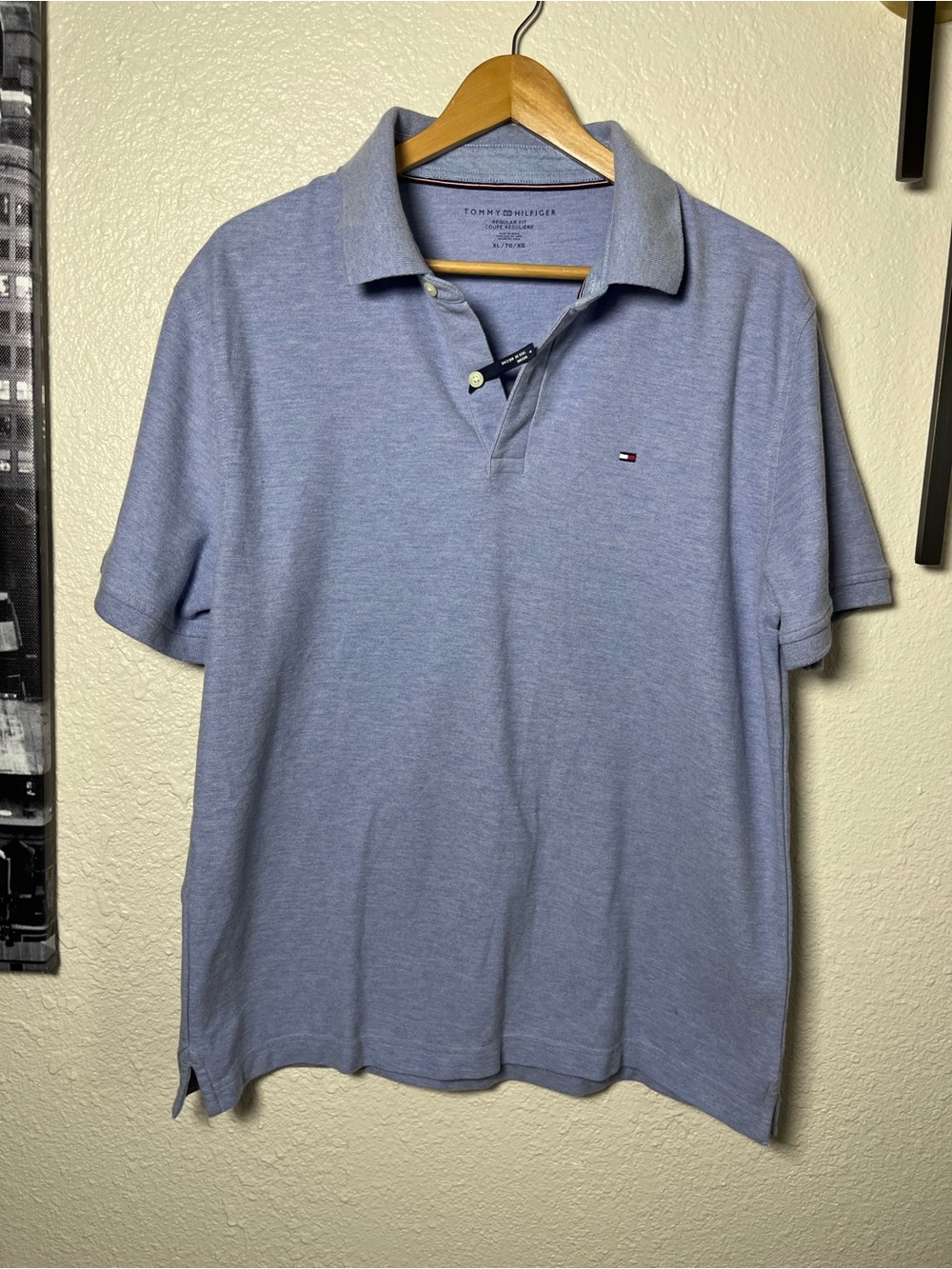 Tommy Hilfiger Men's Heather Light Blue Polo